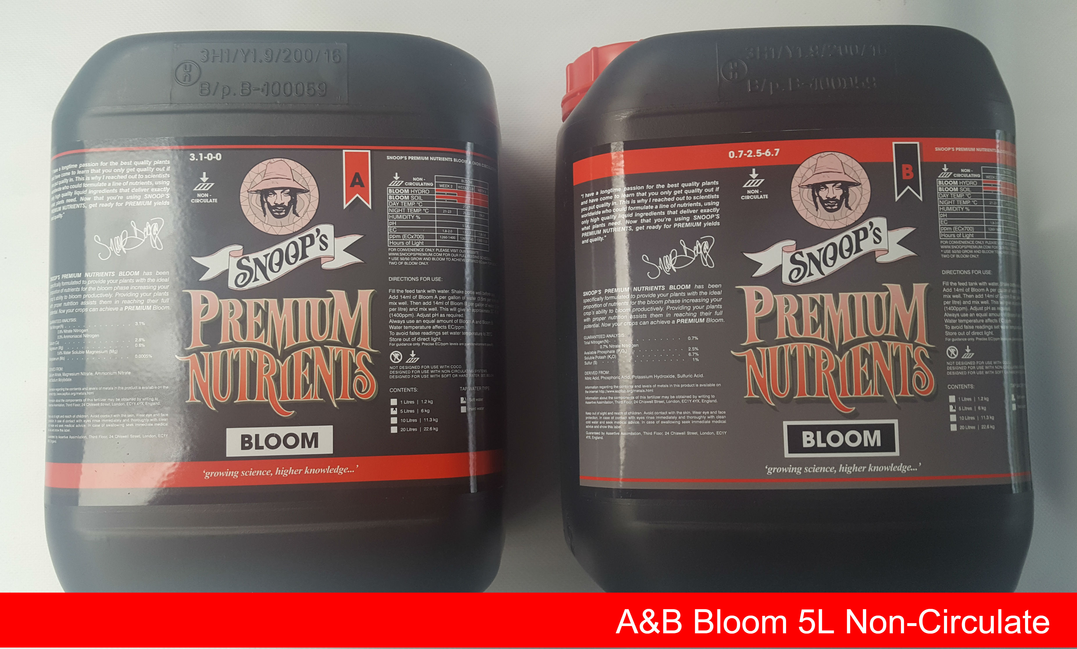 Snoop's A&B Bloom 5L Non-Circulate for Soil